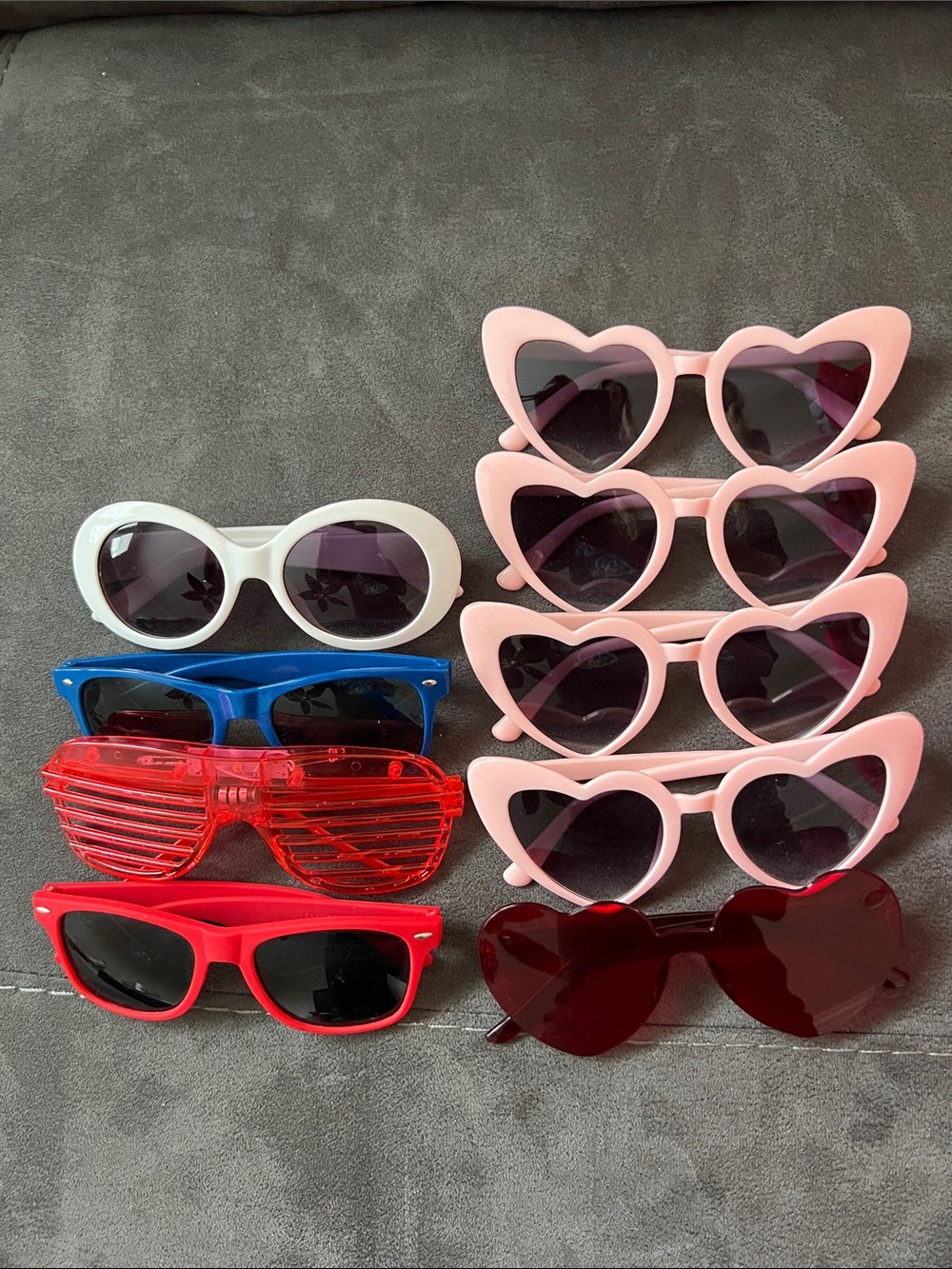 Kids Heart Sunglasses Set - Pink, Red, White, Blue